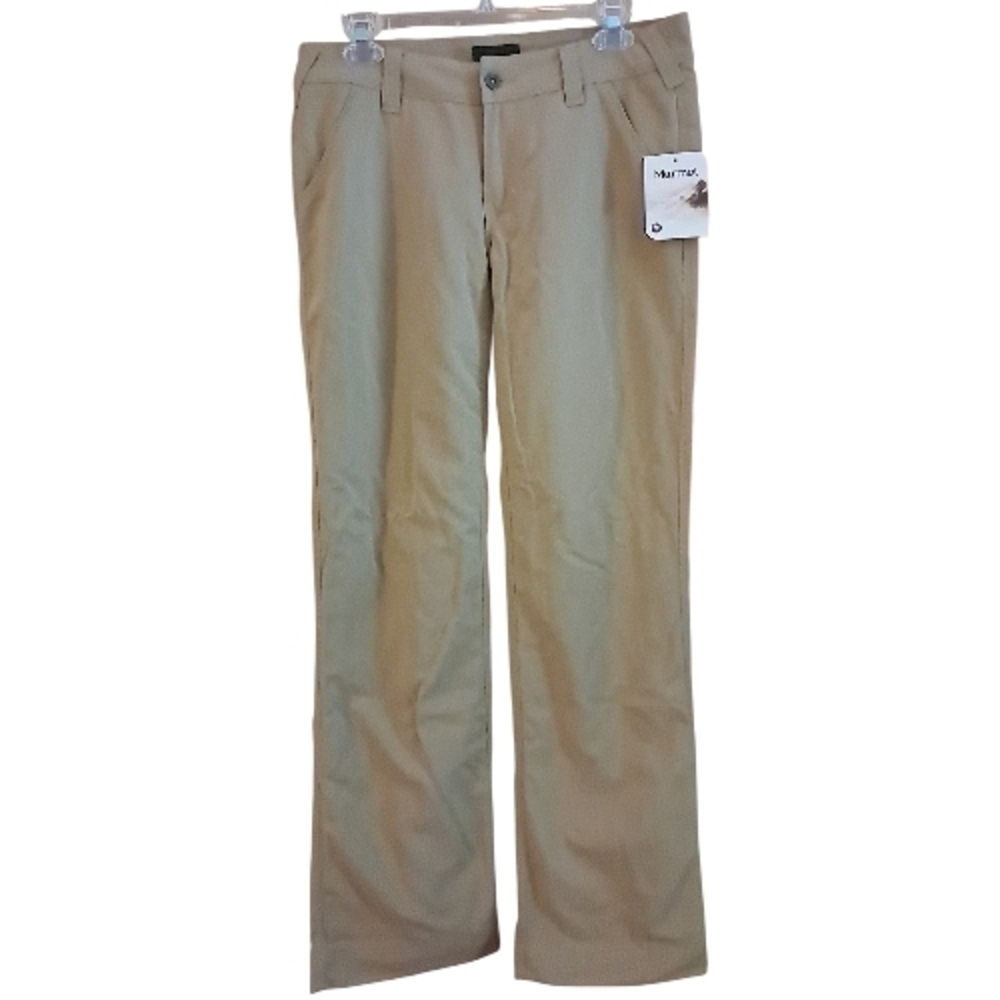 Marmot Piper Flannel Lined Pants, Size 8, Khaki/Teal  NWT, Fall 2015 Collection